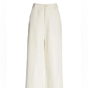 Vince Linen Cotton Blend Wide Leg Pant